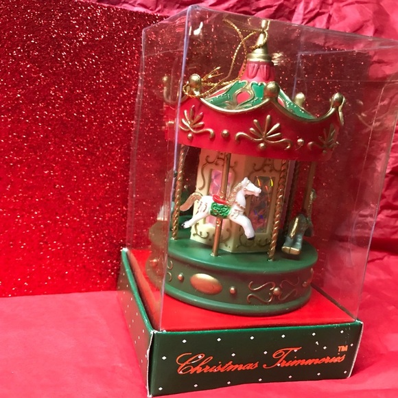 Rare Vintage 1980’s Christmas Trimmers Musical Carousel Ornament - Picture 6 of 6